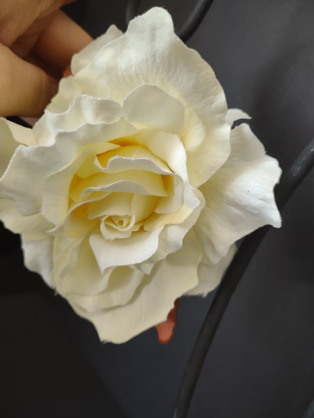 Vintage Pair White Flower Rose Angel Fairy Hanging Ornament [4898]