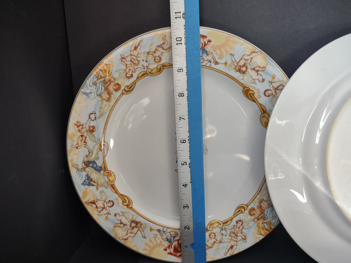 Vintage Cherub Dinner Plate x 4 Fitz Floyd Omnibus Habitat Americana Cherub[7485]