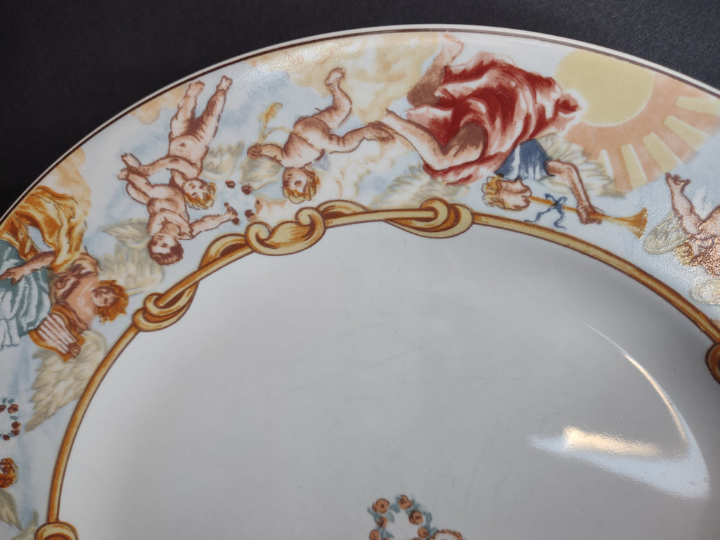 Vintage Cherub Dinner Plate x 4 Fitz Floyd Omnibus Habitat Americana Cherub[7485]