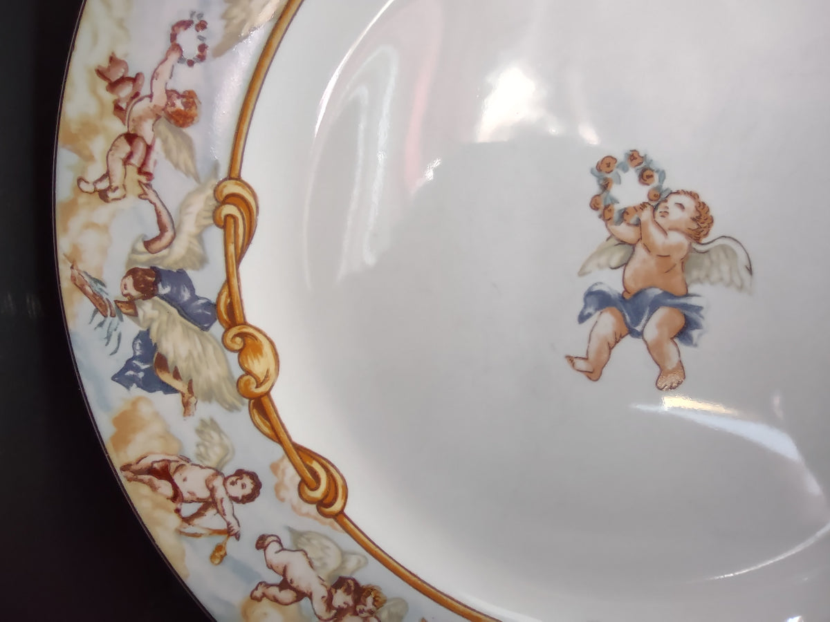 Vintage Cherub Dinner Plate x 4 Fitz Floyd Omnibus Habitat Americana Cherub[7485]