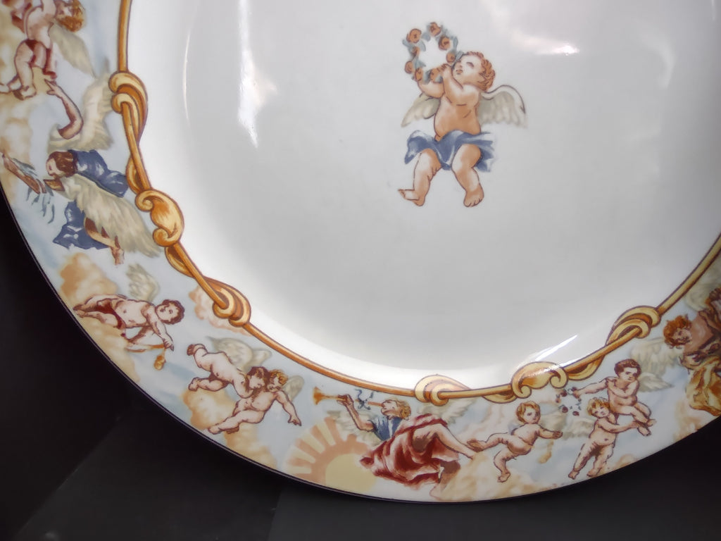 Vintage Cherub Dinner Plate x 4 Fitz Floyd Omnibus Habitat Americana Cherub[7485]