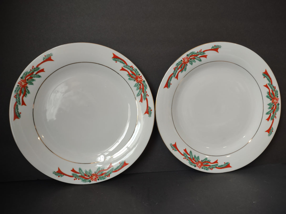 Tienshan Fine China Poinsettia Ribbon backstamp Made in China