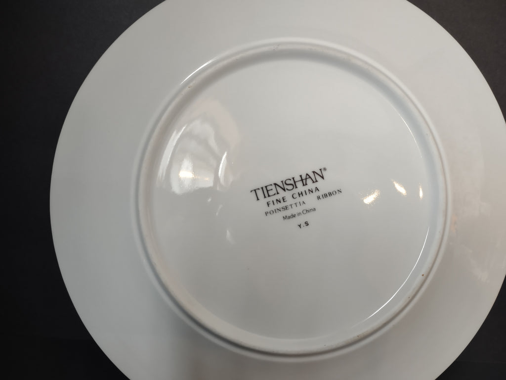 Tienshan Christmas Plate with ruler showing approximate diameter