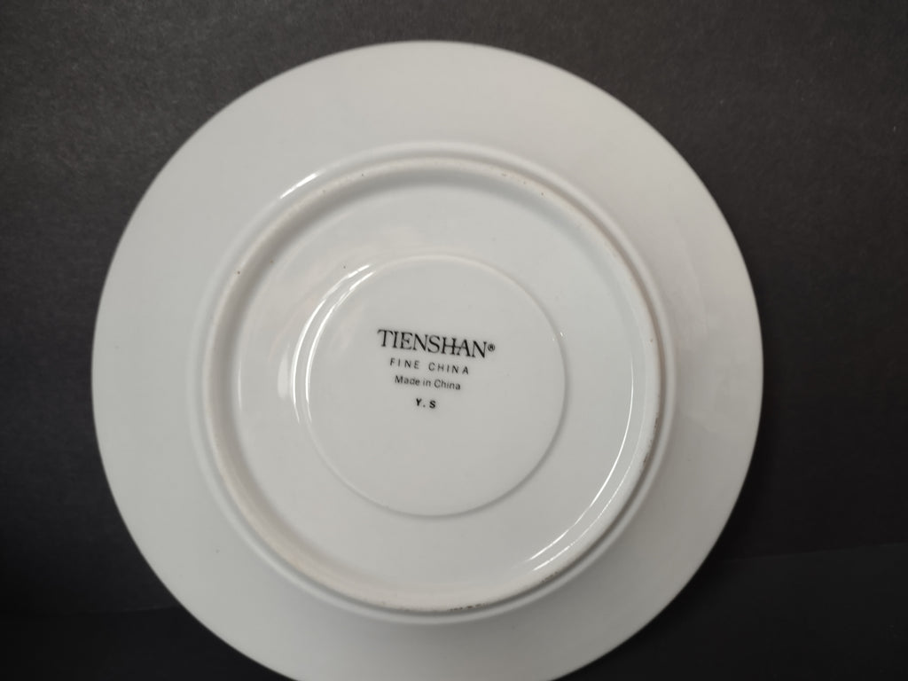 Vintage Tienshan Christmas Poinsettia Gold Trim 2 Cup and Saucer Sets [7498]