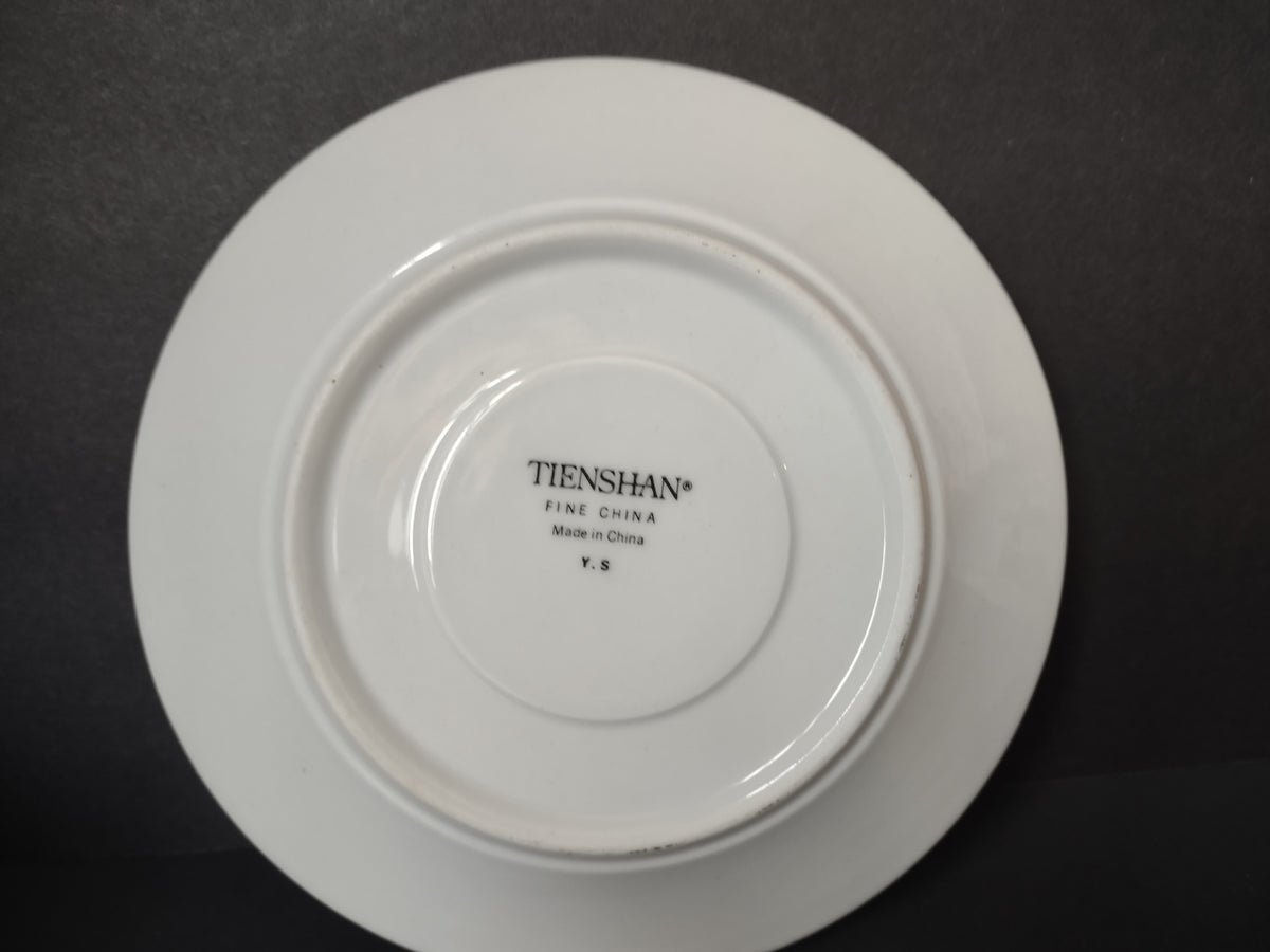 Vintage Tienshan Christmas Poinsettia Gold Trim 2 Cup and Saucer Sets [7498]