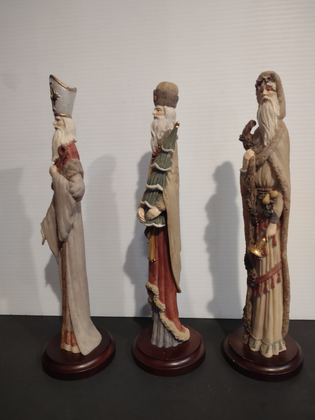 Vintage St Nicholas and Me Santa Figurines Set of 3 Christmas 13" [8144n]