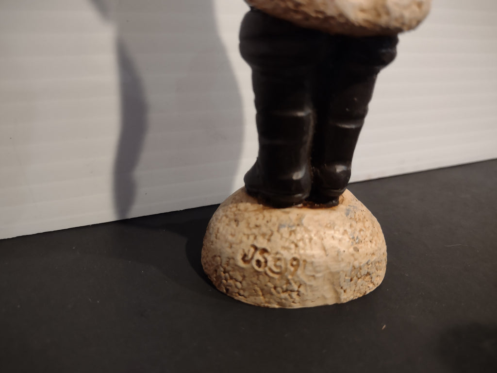 Vintage Santa Claus Holding Yellow Crescent Moon Christmas Figurine [8145n]