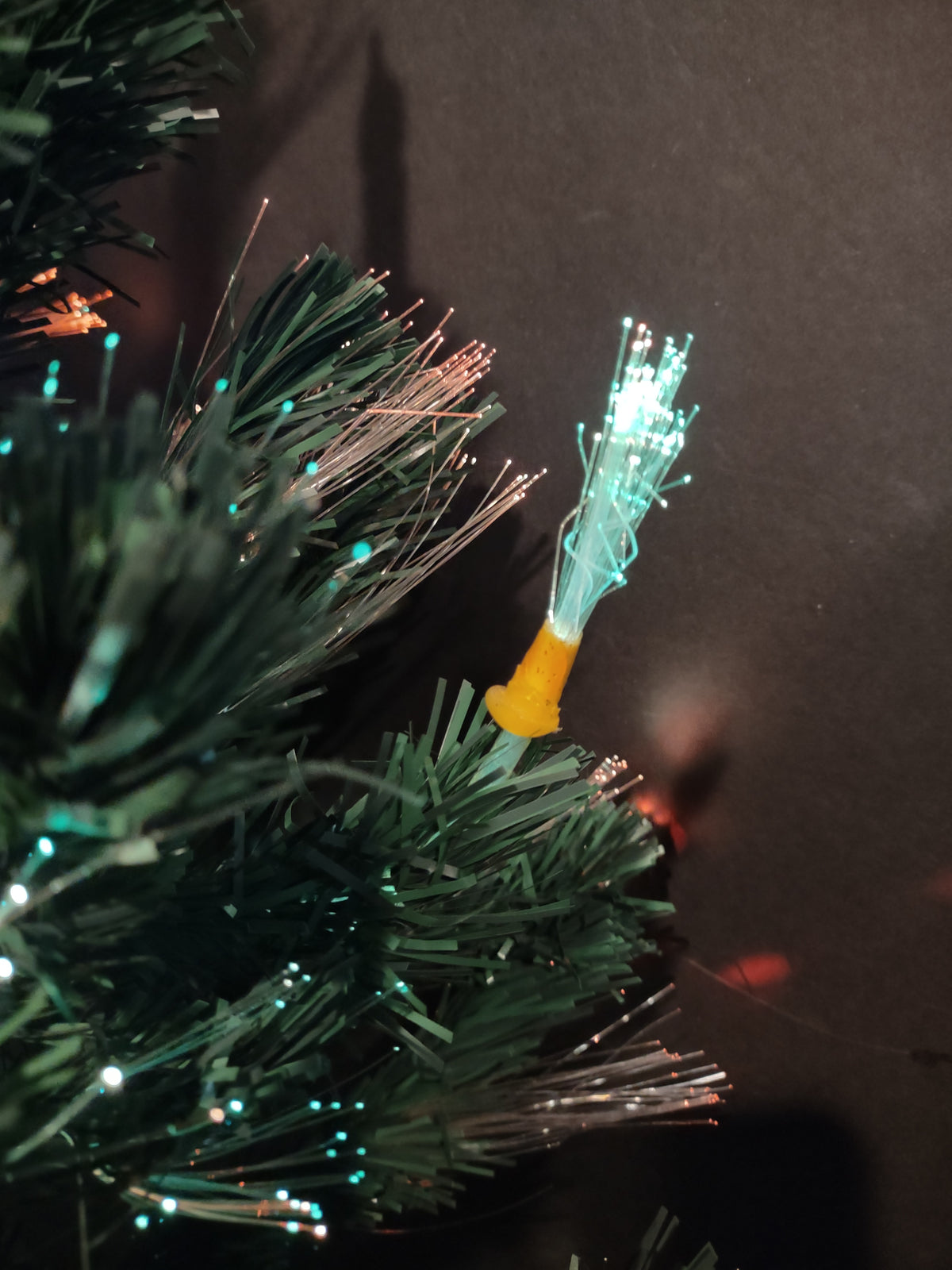 Vintage 32" Fiber Optic Christmas Tree Lighted Star Merry Christmas Base [4905]