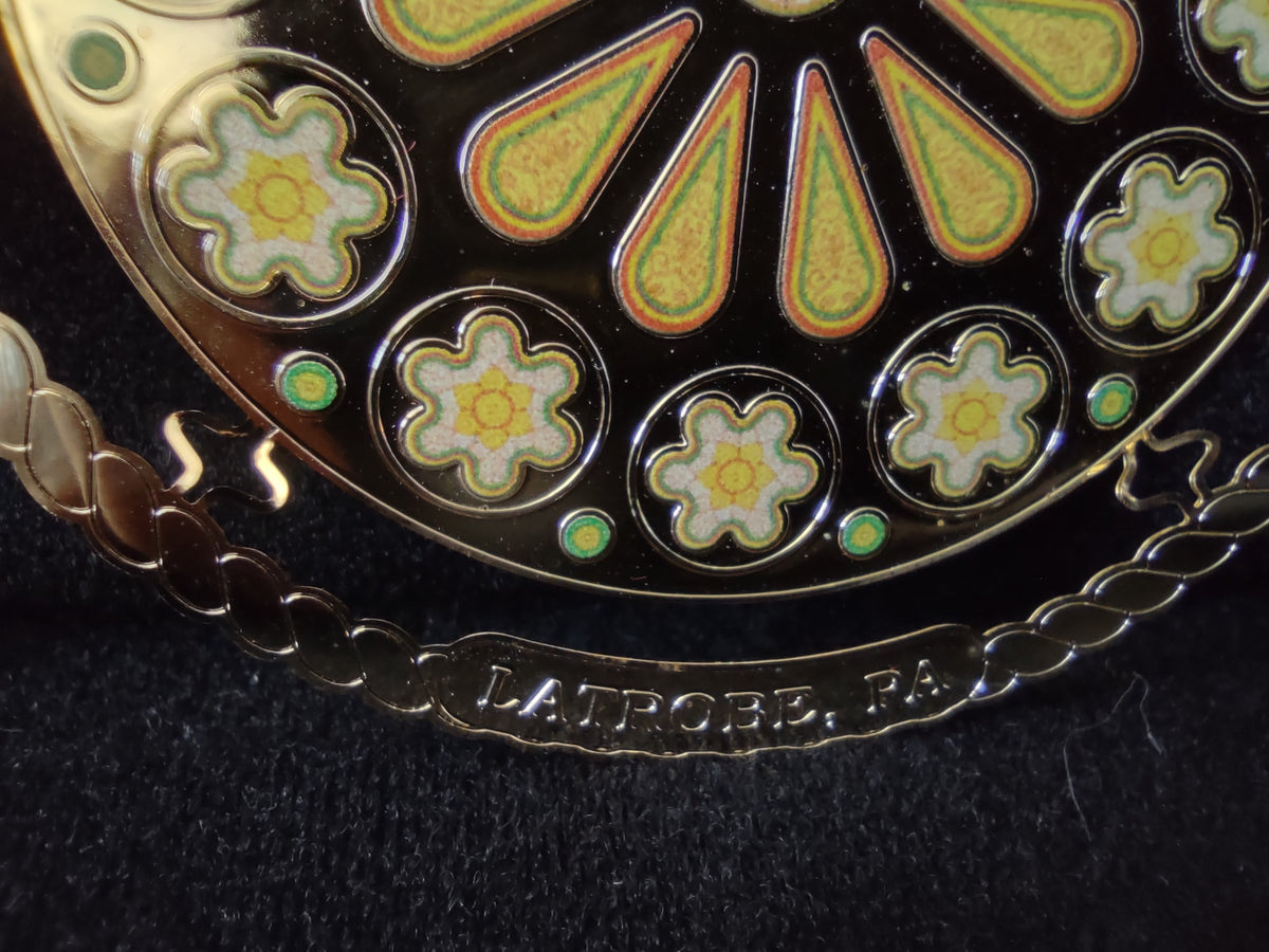 St Vincent Basilica gold-tone rose-window ornament with hanging cord