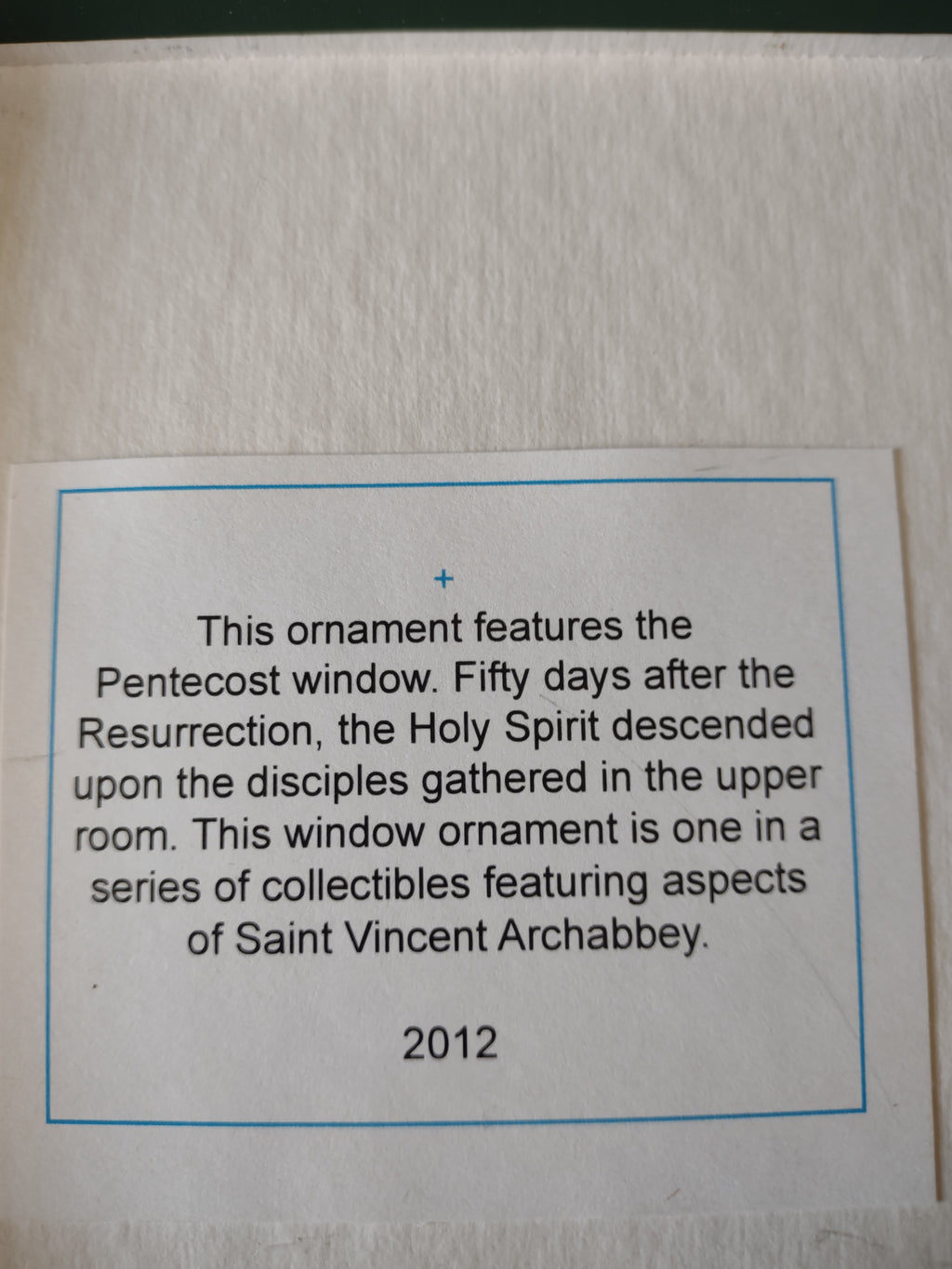 2012 Saint Vincent Archabbey Pentecost window information insert