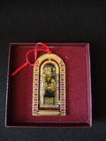 Arched window image and decorative metal frame