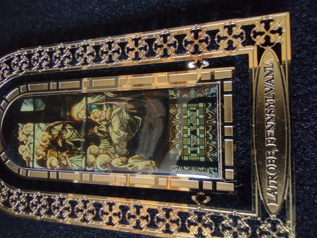 St Vincent Basilica window ornament in burgundy presentation box