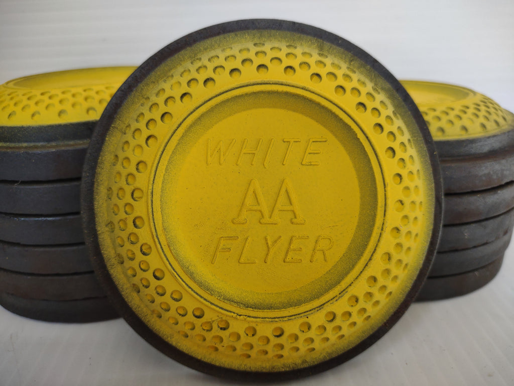 Vintage White Flyer AA Yellow & Black Clay Pigeon Skeet Targets Lot of 12 [7525]
