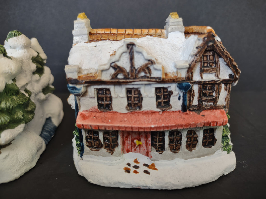 Vintage RSVP Dickens Christmas Village Scrooge Home 4 Piece Lot [8148n]