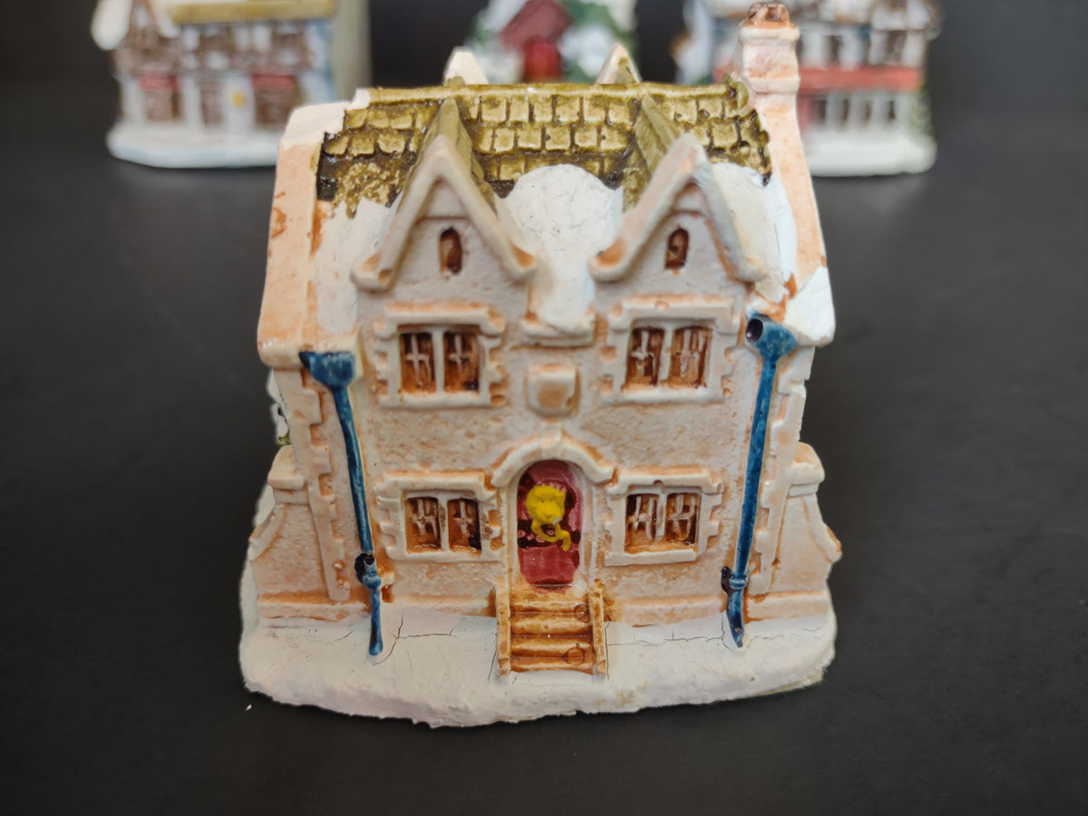 Vintage RSVP Dickens Christmas Village Scrooge Home 4 Piece Lot [8148n]