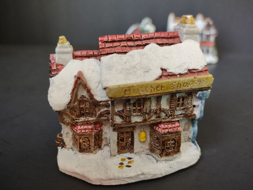 Vintage RSVP Dickens Christmas Village Scrooge Home 4 Piece Lot [8148n]