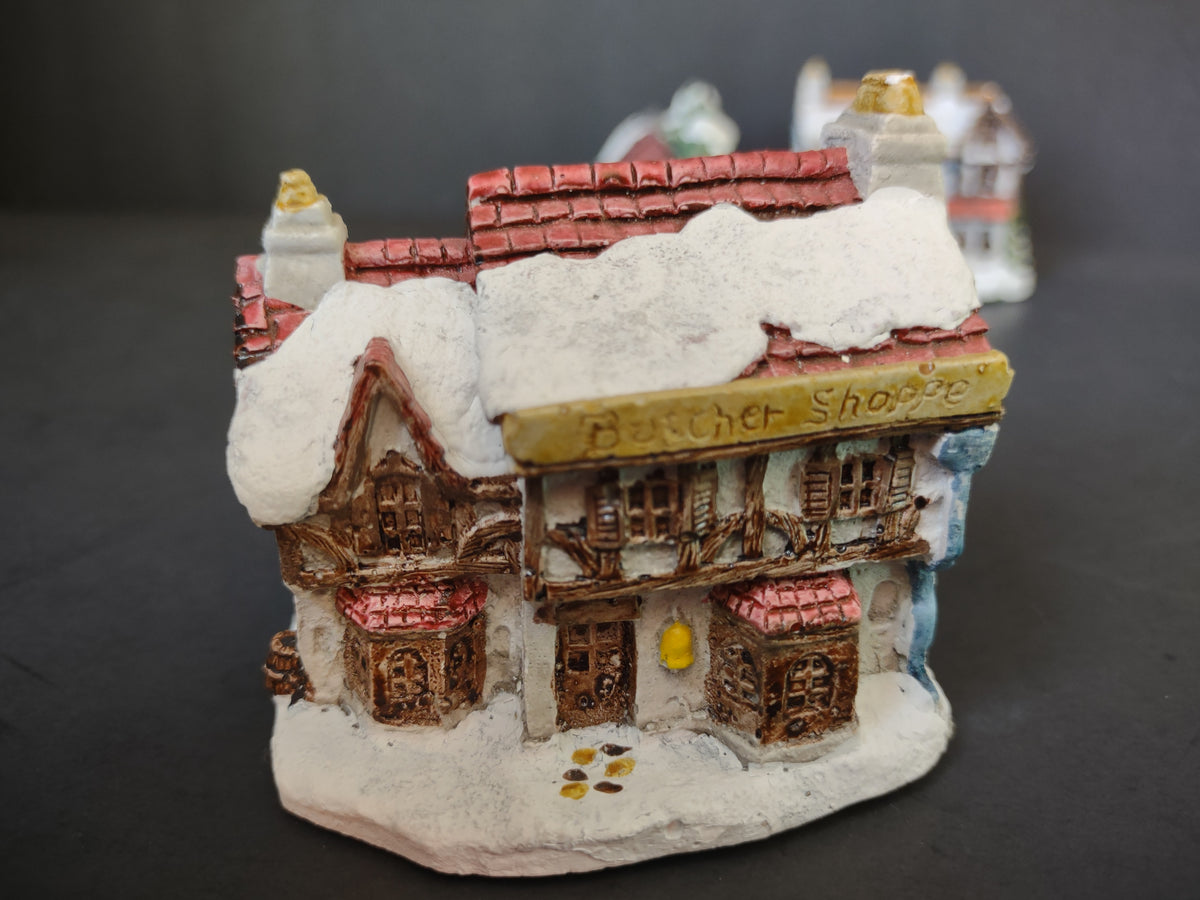 Vintage RSVP Dickens Christmas Village Scrooge Home 4 Piece Lot [8148n]