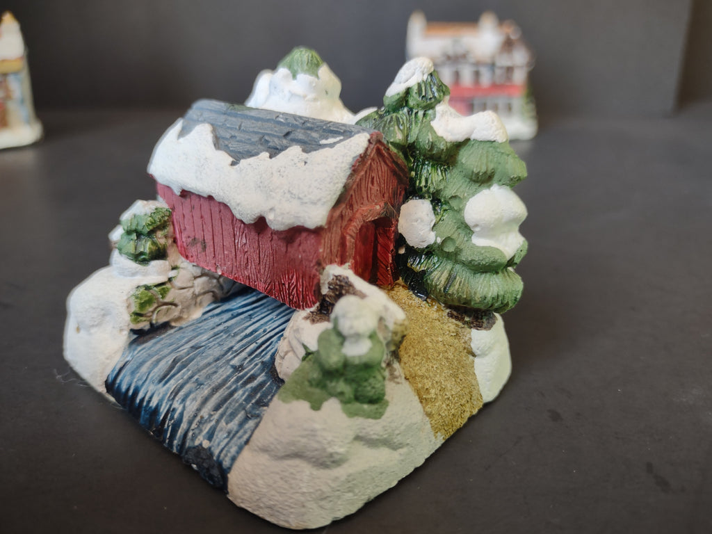 Vintage RSVP Dickens Christmas Village Scrooge Home 4 Piece Lot [8148n]