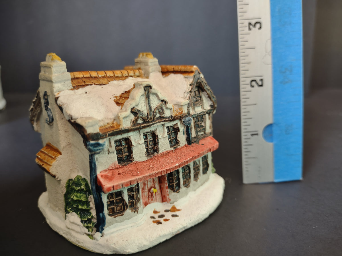 Vintage RSVP Dickens Christmas Village Scrooge Home 4 Piece Lot [8148n]