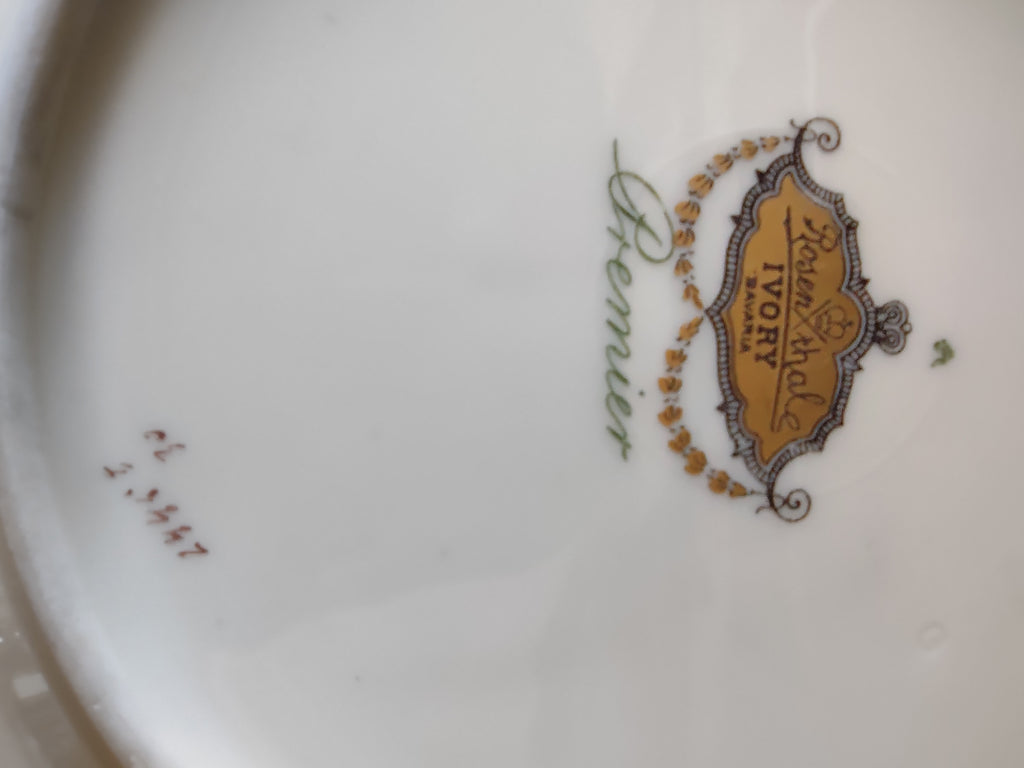 Pair of vintage Rosenthal cream and gold plate