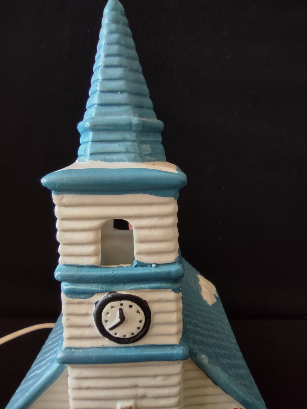 Close-up of church tower and roof