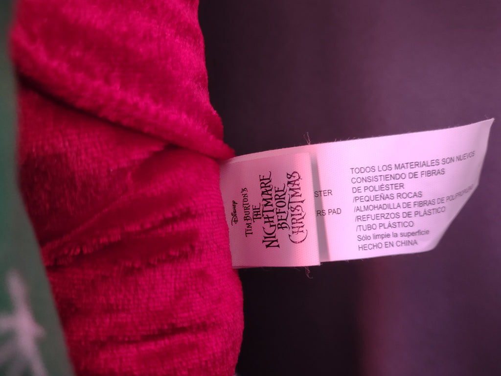 Disney Tim Burton's The Nightmare Before Christmas plush label and care tag