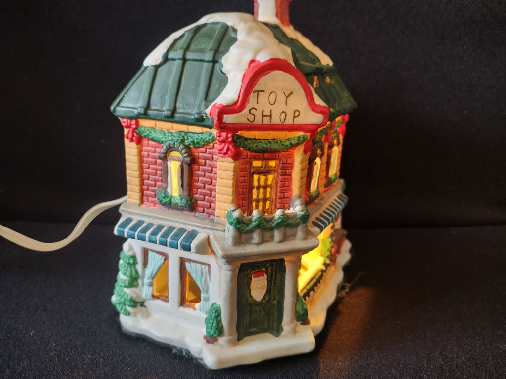 Village toy shop roof with height ruler