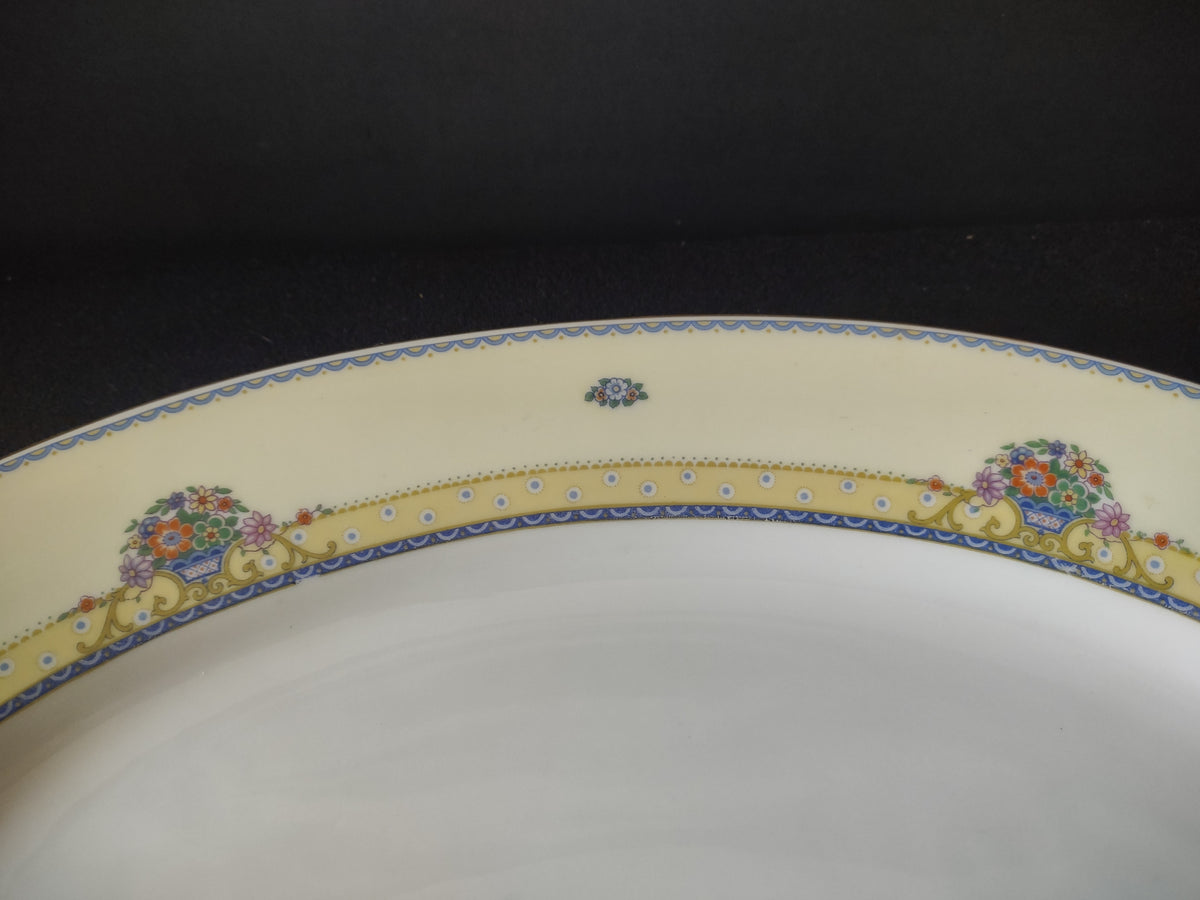 Vintage 15" Thomas Bavaria Eldorado Yellow Blue Floral Oval Platter [7527]