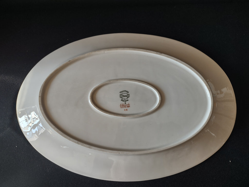 Vintage 15" Thomas Bavaria Eldorado Yellow Blue Floral Oval Platter [7527]