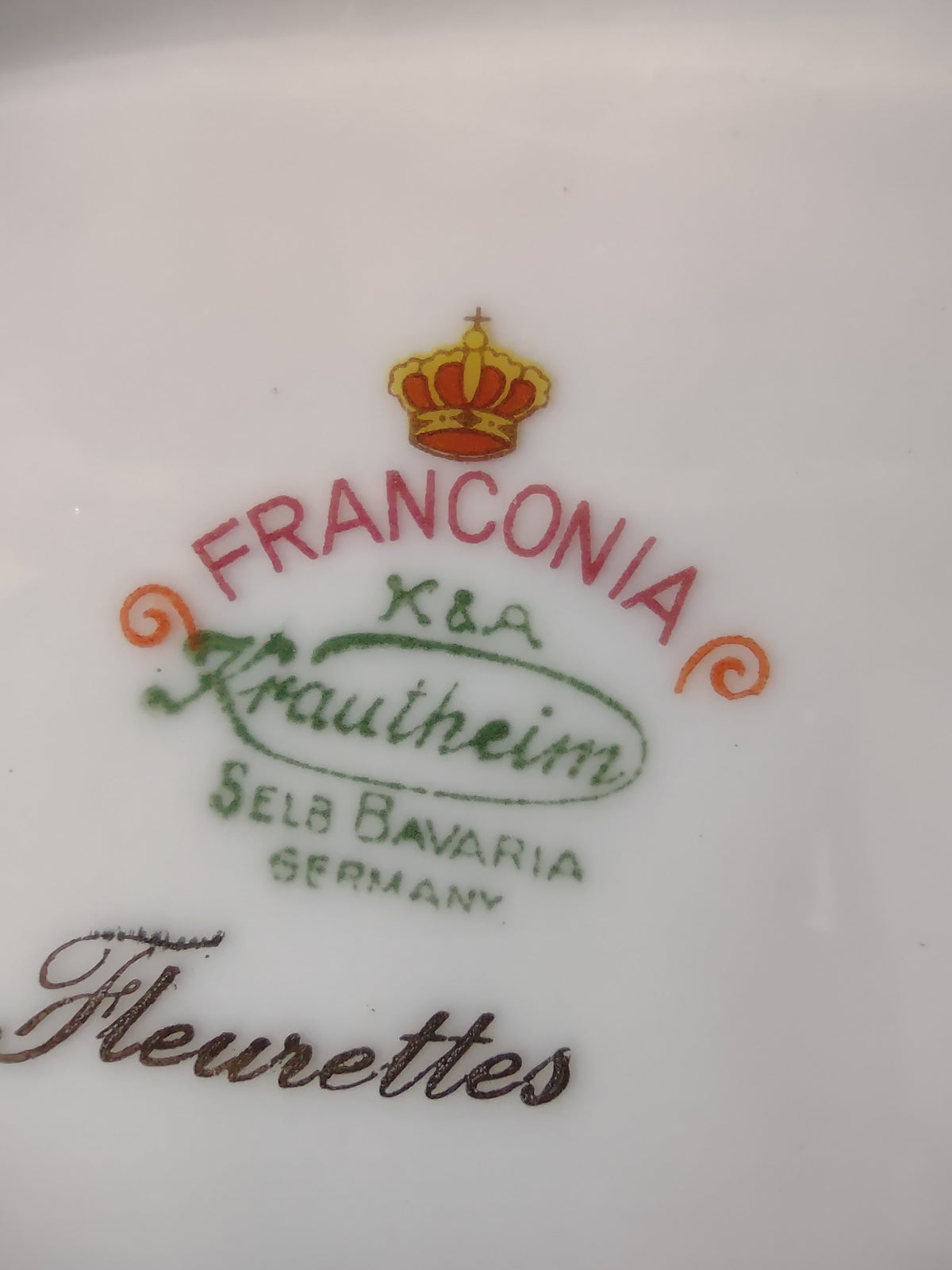 Franconia Krautheim Selb Bavaria Germany Fleurettes backstamp