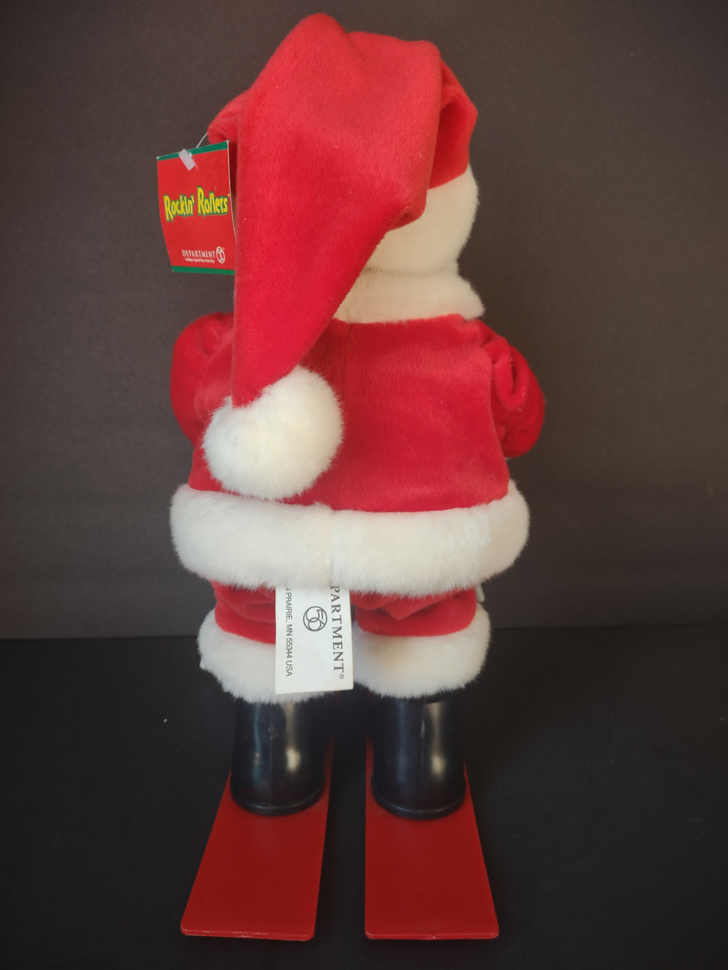 Vintage Skiing Santa Claus Red White Christmas Figure 13" IMPERFECT [8176n]