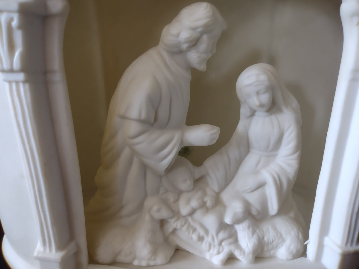 Stratford Masterworks Nativity scene illuminated