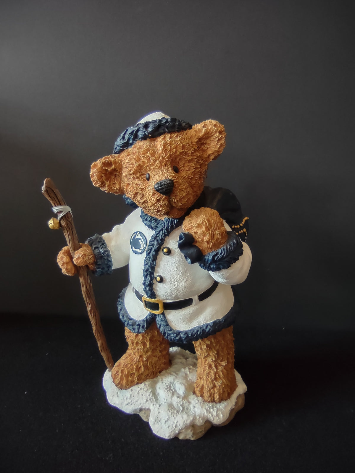 Vintage Ridgewood Penn State Santa Claude Bear Christmas Figurine 2003 [8162n]