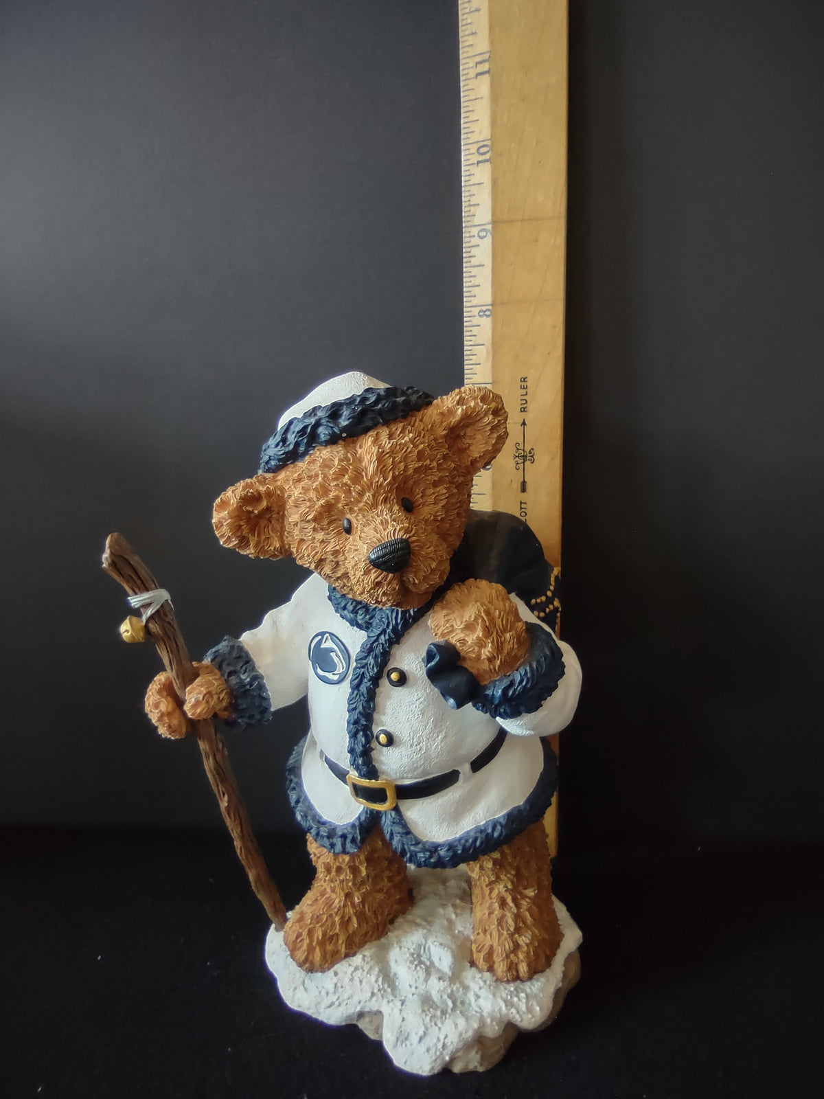 Vintage Ridgewood Penn State Santa Claude Bear Christmas Figurine 2003 [8162n]