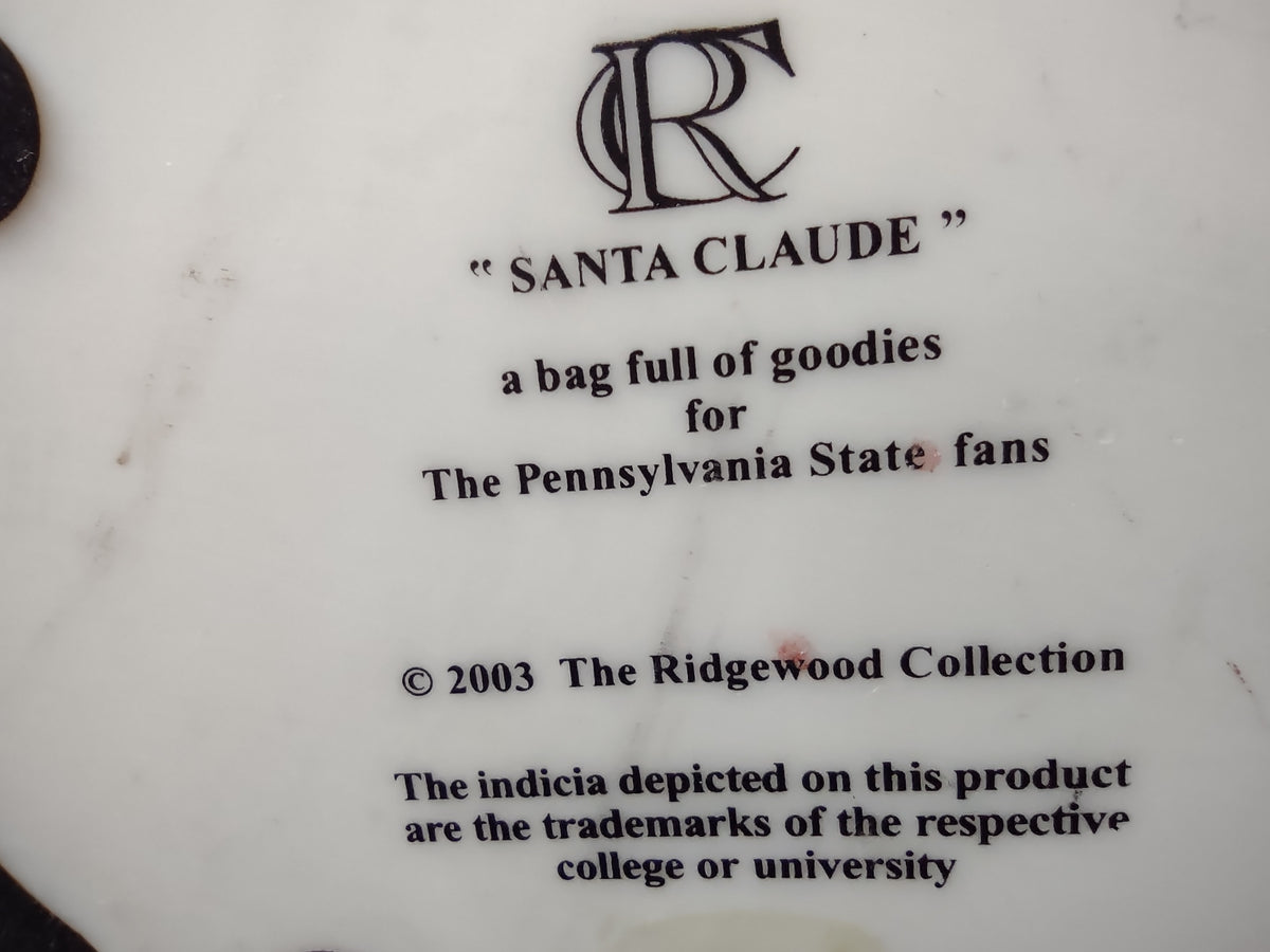 Vintage Ridgewood Penn State Santa Claude Bear Christmas Figurine 2003 [8162n]