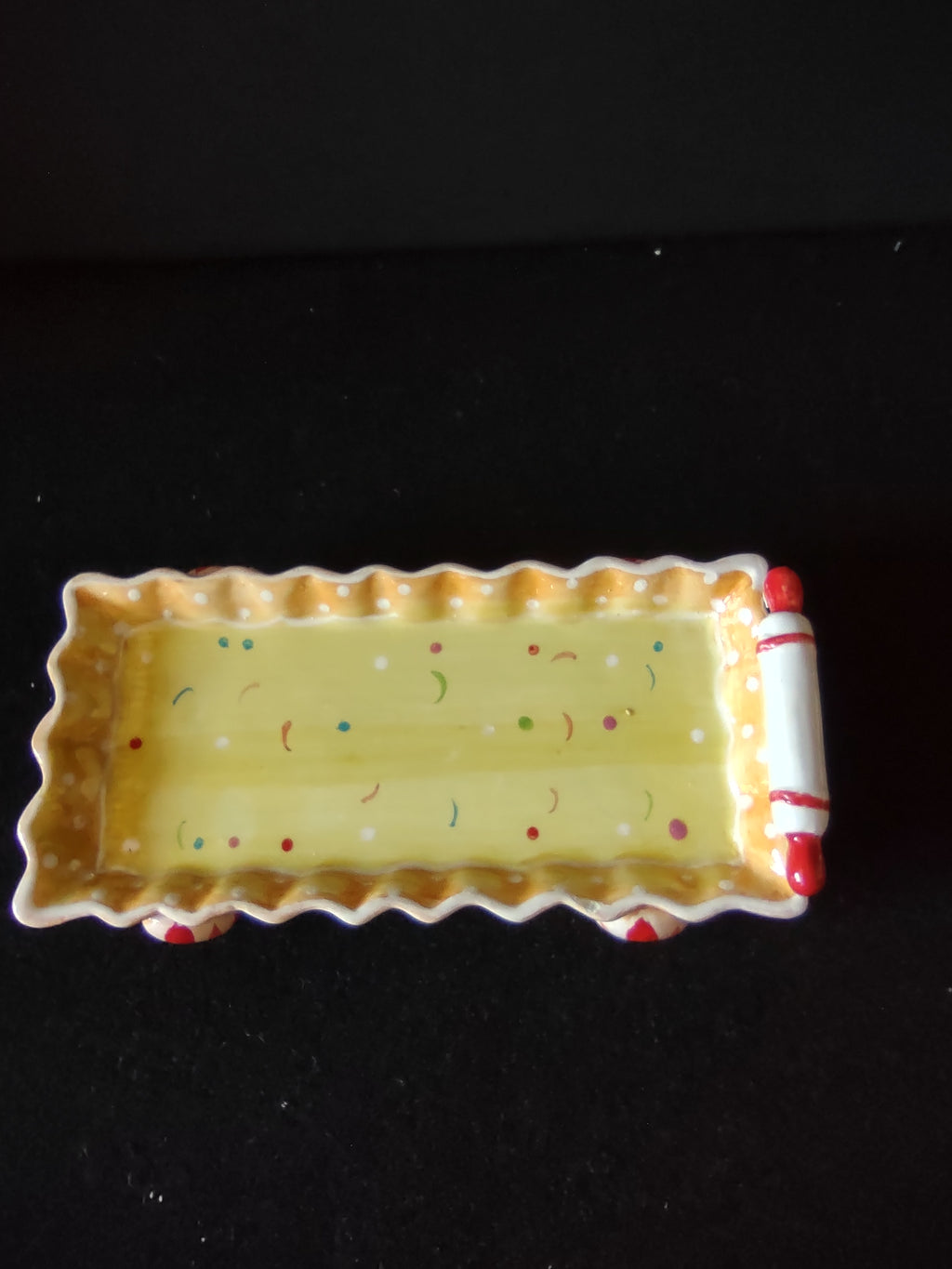 Vintage Christmas Gingerbread Salt Pepper Shakers Ceramic Pair With Tray [8163n]