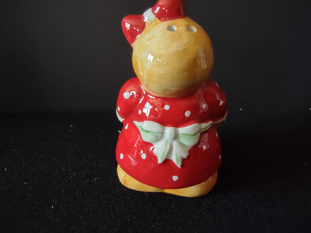 Vintage Christmas Gingerbread Salt Pepper Shakers Ceramic Pair With Tray [8163n]