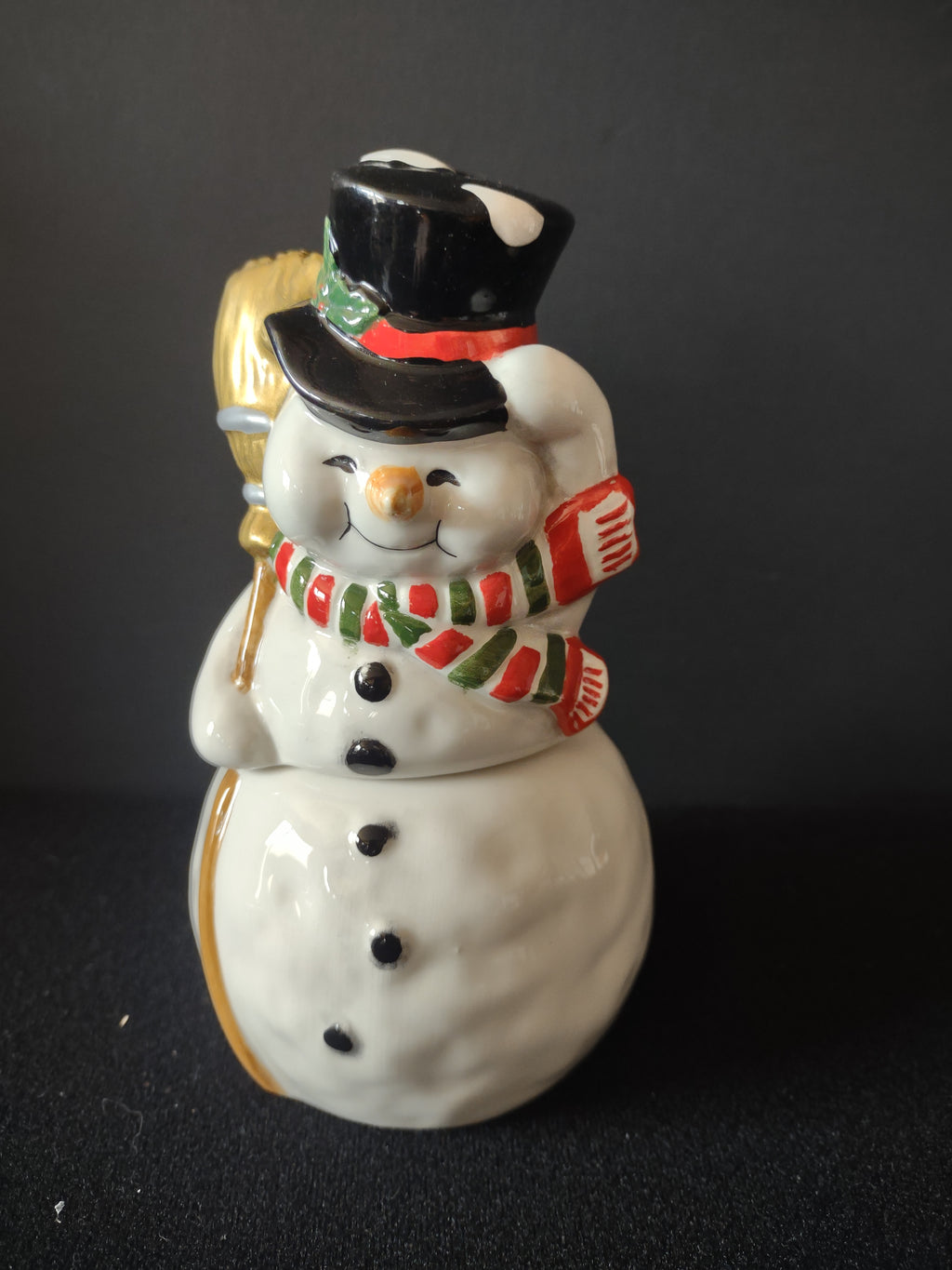 Vintage The Marketplace Stackable Snowman Christmas Salt Pepper Shaker Set [8167n]