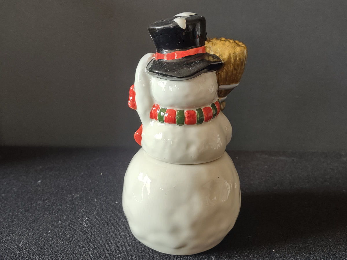Vintage The Marketplace Stackable Snowman Christmas Salt Pepper Shaker Set [8167n]