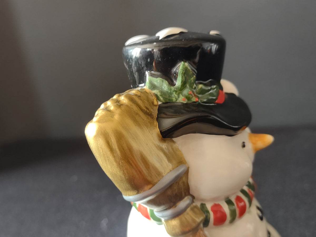 Vintage The Marketplace Stackable Snowman Christmas Salt Pepper Shaker Set [8167n]