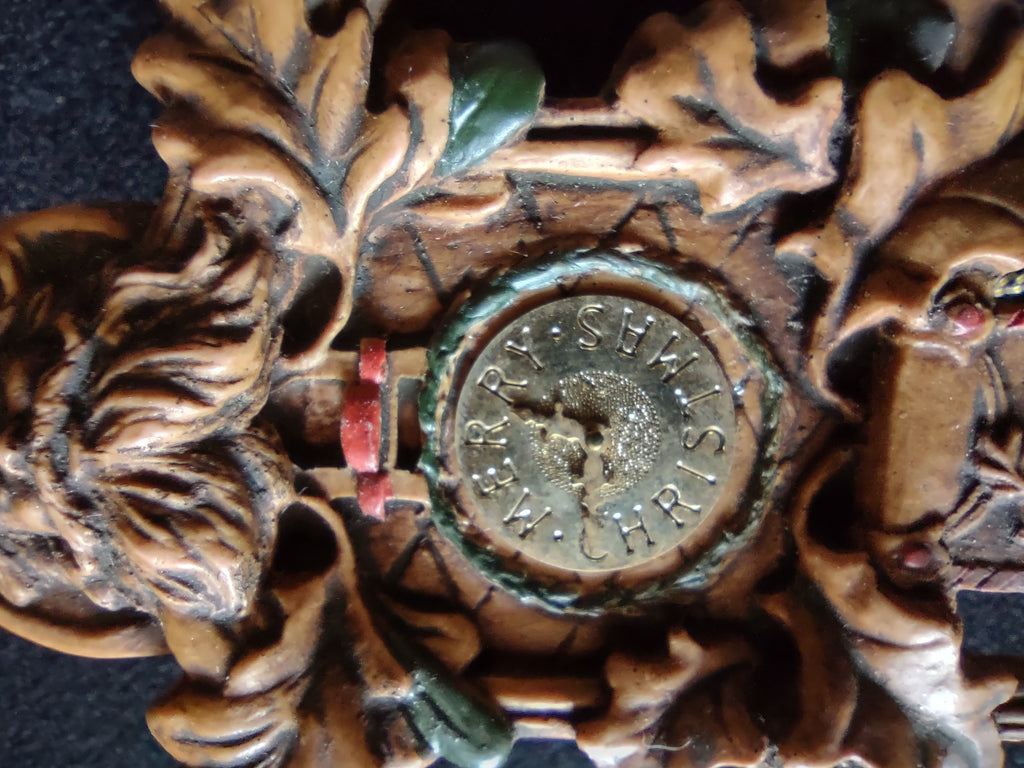 Close-up of sculpted Santa face