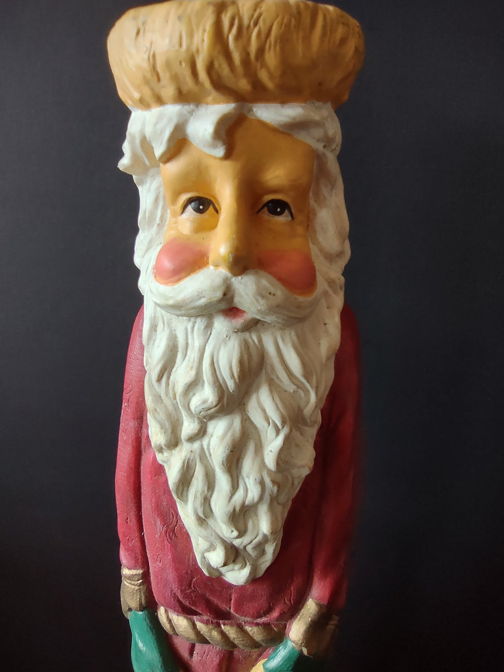 Santa lamp beside ruler for height reference