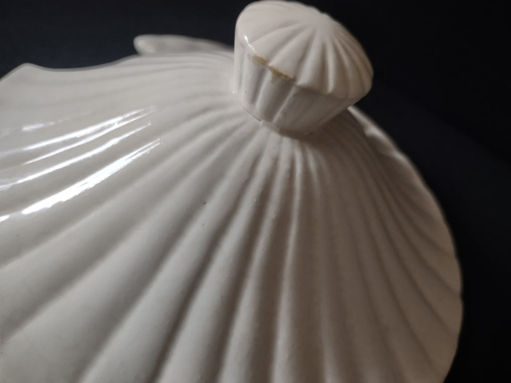 Vintage Off-White Ribbed Soup Tureen Set With Lid Ladle & Underplate [7531]