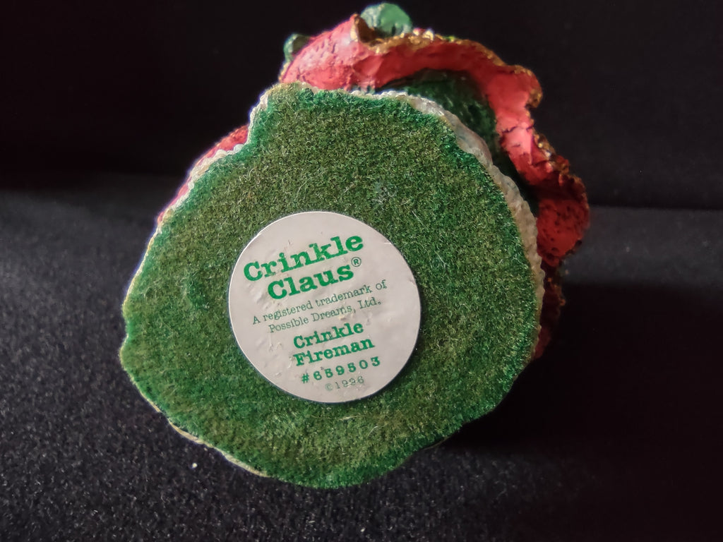Vintage Possible Dreams Crinkle Claus Fireman Santa Figurine 1998 [8178n]