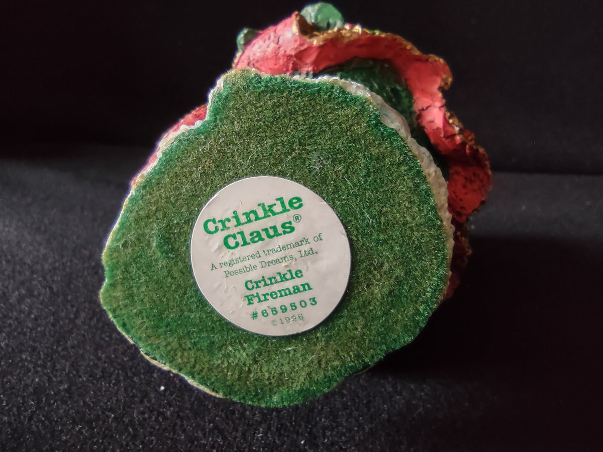 Vintage Possible Dreams Crinkle Claus Fireman Santa Figurine 1998 [8178n]