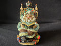 Vintage Department Store Crinkle Santa Claus Figure Reading Book Christmas [8179n]