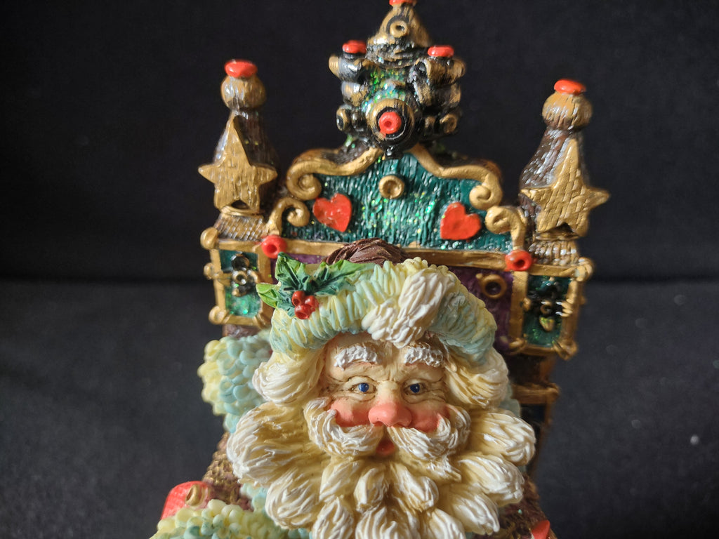 Vintage Department Store Crinkle Santa Claus Figure Reading Book Christmas [8179n]