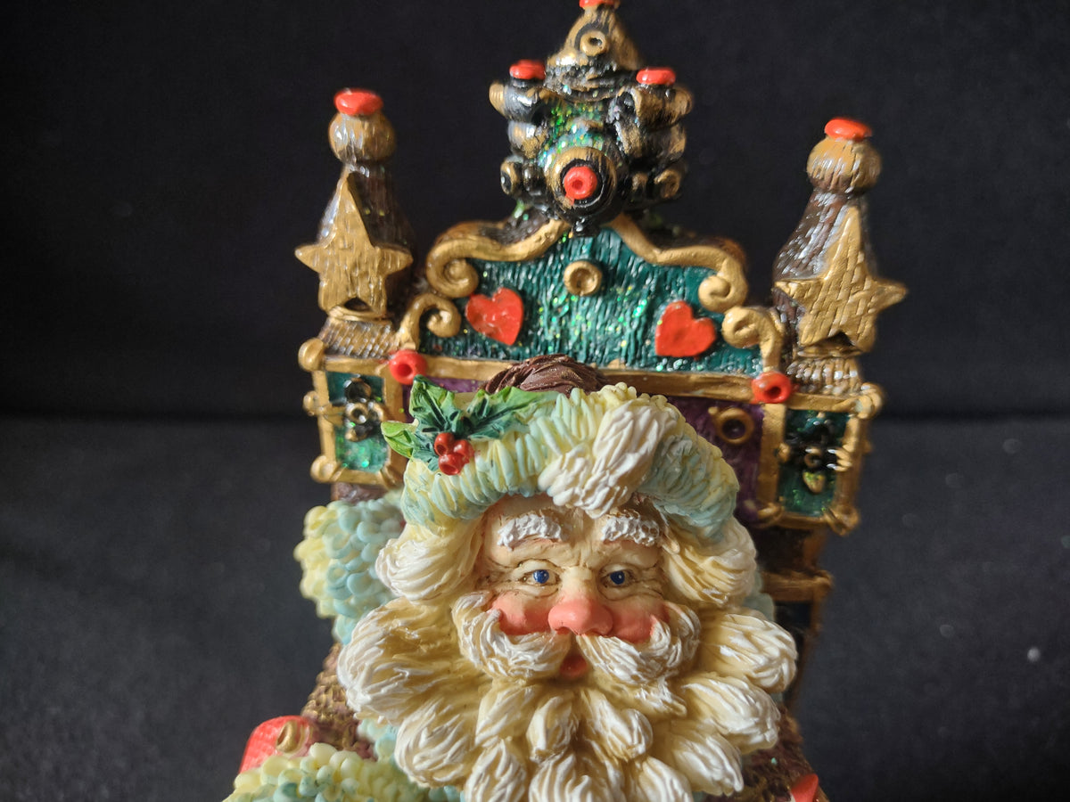 Vintage Department Store Crinkle Santa Claus Figure Reading Book Christmas [8179n]