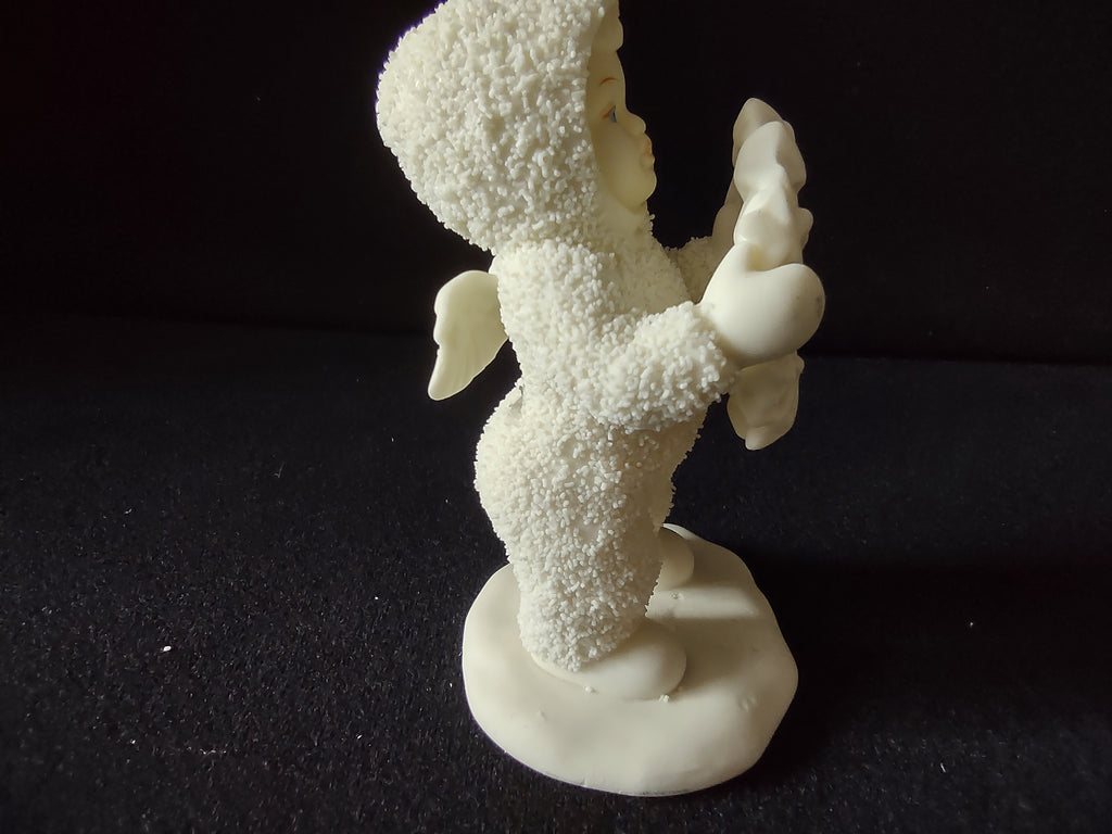 Vintage Dept 56 Snowbabies Snow Baby Star Wreath Christmas Figurine White [8184n]
