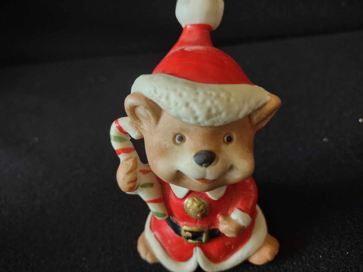 Vintage HOMCO 5600 Christmas Bear Figurines Set of 3 Red Green Taiwan [8186n]